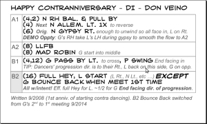 A dance card format example.