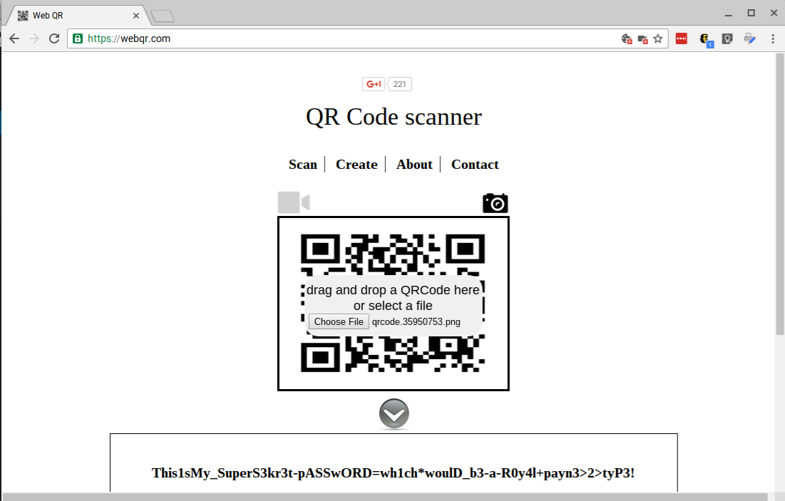 QR Codes as a Password/Key Storage Mechanism